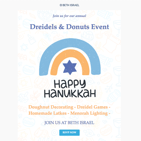 Hanukkah Celebration Illustrated RSVP invite